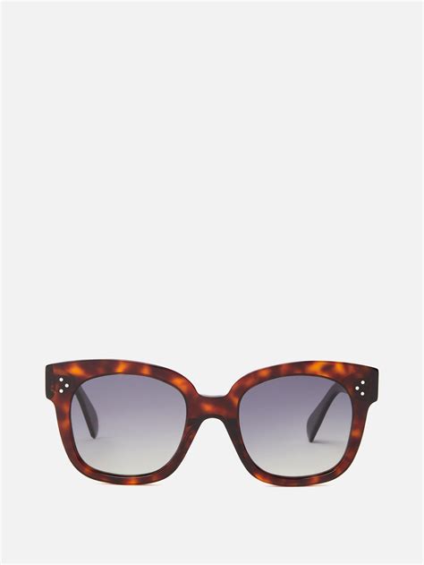 Celine Audrey Sunglasses Brown Tortoise Shell Acetate Square 